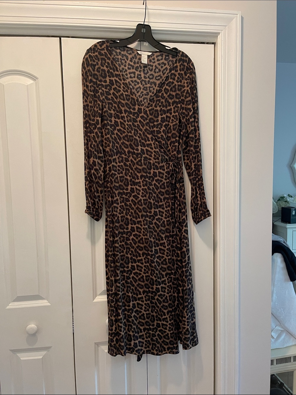 H&M Leopard Print Wrap Maxi Dress - Brown/Black